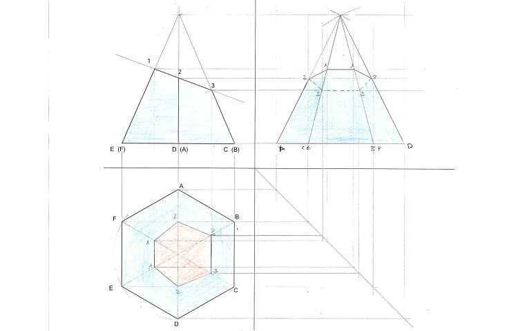 2 Geschnittene Pyramide 1 Risse